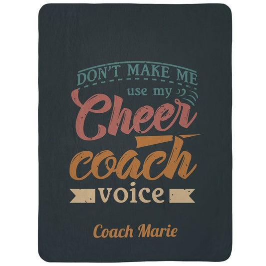 Cheer Coach Personalized Fleece Sherpa Blanket