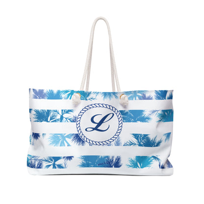 Palm Tree Striped Beach Extra Large Tote Bag