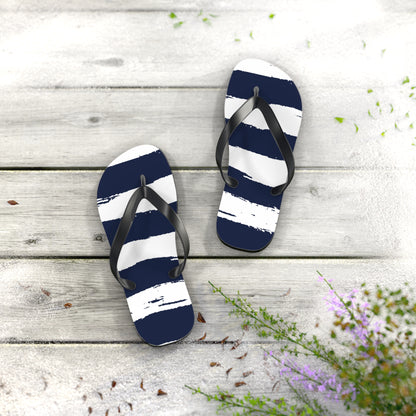 Stylish Navy Striped Flip Flops