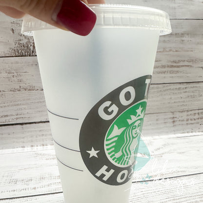 Starbucks 24 oz Clear Cup with Custom Phrase