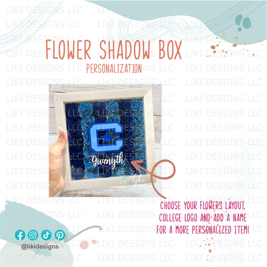 Personalized College Logo Flower Shadow Box