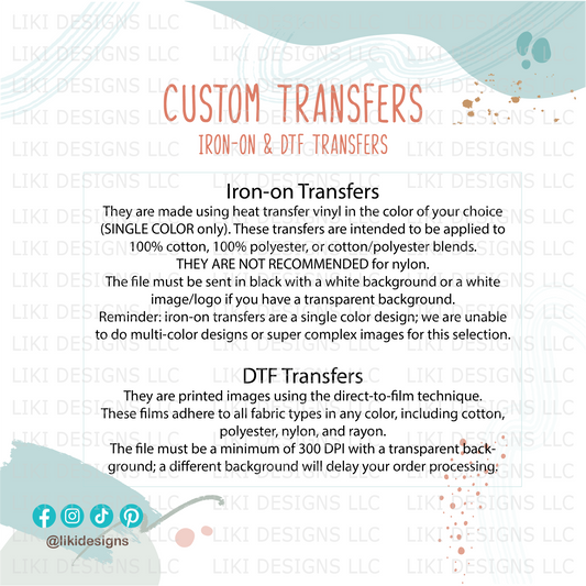 Custom Iron-on/DTF Transfer